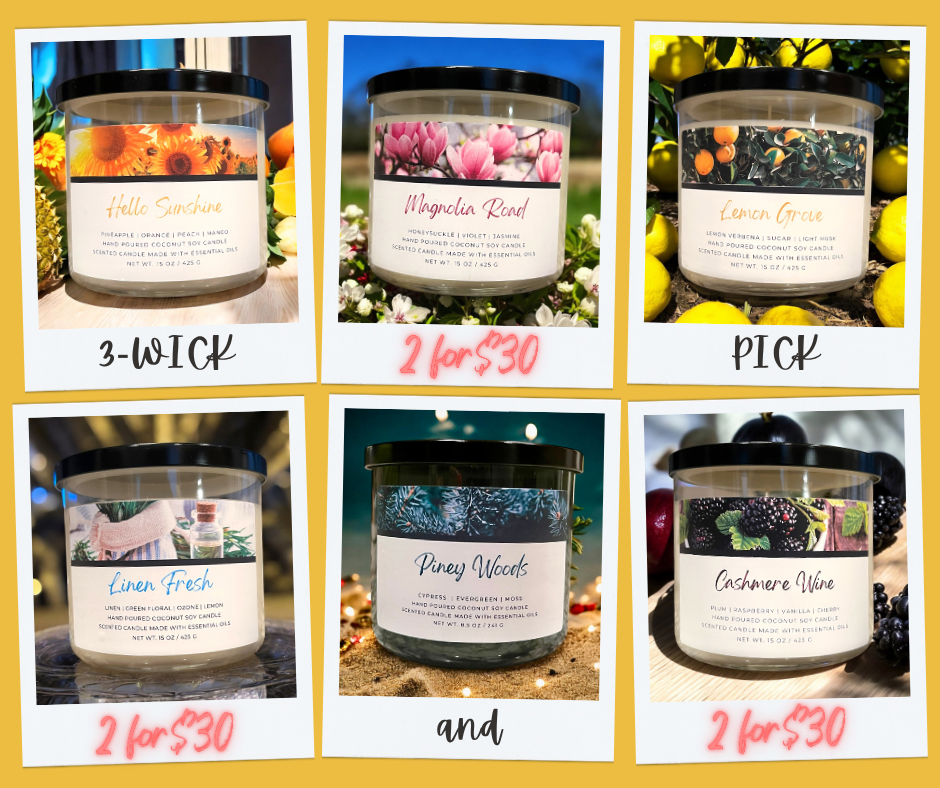 3-WICK & PICK:  2/$30